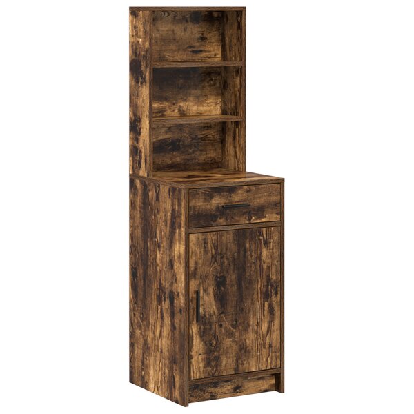 vidaXL Highboard en chêne fumé  40x41x135 cm  en bois d'ingénierie