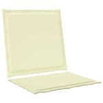 vidaXL Coussins de siège et de dos 2 Pièces Crème 47 x 45 x 2 cm