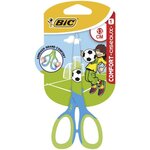 BIC Comfort Ciseaux Enfants pour Droitier 13 cm - Décor Chat ou Football, Blister de 1