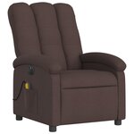 vidaXL Fauteuil de massage inclinable électrique Marron foncé Tissu