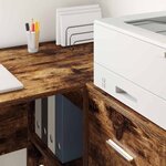 vidaXL Bureau d'angle avec tiroir 2 Pièces Chêne fumé 102 x 50 x 75 cm
