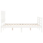 vidaXL Cadre de lit sans matelas blanc 140x190 cm bois massif