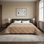 vidaXL Duvet d'hiver Taupe 200 x 200 cm Microfibre et polaire Teddy