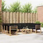 vidaXL Ensemble de canapés d'extérieur 10 pc Blanc et noir