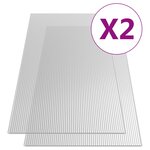 vidaXL Feuilles de polycarbonate 2 Pièces 10 mm 150x65 cm