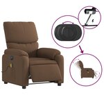 vidaXL Fauteuil inclinable de massage électrique marron tissu