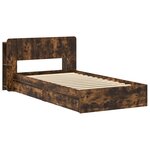 vidaXL Cadre de lit avec rangement avec tiroir Chêne fumé 100 x 200 cm