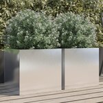 vidaXL Jardinières 2 Pièces argenté 42x40x39 cm acier inoxydable