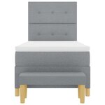 vidaXL Lit à ressorts avec matelas Gris clair 90 x 200 cm tissu