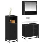 vidaXL Ensemble de mobilier de salle de bain 3 Pièces Chêne noir