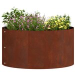 vidaXL Anneau de jardinière 5 Pièces Marron 40 x 40 x 20 cm Acier patiné