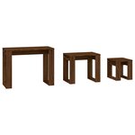 vidaXL Tables gigognes 3 Pièces Chêne marron Bois d'ingénierie