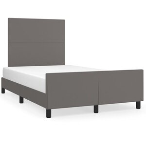 vidaXL Cadre de lit avec tête de lit Gris 120x200 cm Similicuir