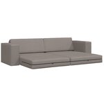 vidaXL Canapé Lit de Sol 2-en-1 Taupe 245x150x60.5 cm Tissu