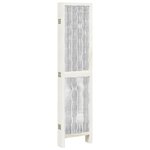 vidaXL Cloison de séparation 6 panneaux blanc bois de paulownia massif