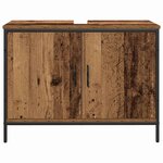 vidaXL Ensemble de mobilier de salle de bain avec étagère 3 Pièces Marron