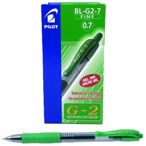 Stylo Roller Encre Gel Rétractable G-2 07 Pointe Moyenne Vert x 12 PILOT