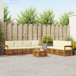 vidaXL Ensembles de canapés avec coussin 8 Pièces Naturel et Crème
