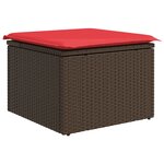 vidaXL Salon de jardin avec coussins 7Pièces marron résine tressée acacia