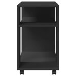 vidaXL Table d'appoint avec roues noir 70x35x60 cm bois d'ingénierie