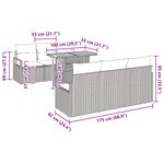 vidaXL Set de canapé de jardin 7 pièces avec coussins beiges en poly rotin