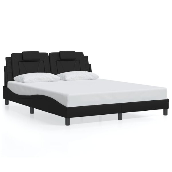 vidaXL Cadre de lit Viana sans matelas noir 160x200 cm similicuir