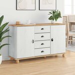 vidaXL Buffet ASKIM Blanc 133 5 x 40 x 79 cm Bois massif en pin