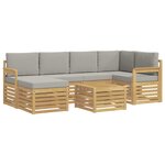 vidaXL Ensemble de canapés d'extérieur 7 pc Blanc et gris clair