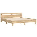 vidaXL Cadre de lit avec LED sans matelas chêne sonoma 180x200 cm