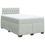 vidaXL Sommier à lattes de lit et matelas Gris clair 120x200cm Velours