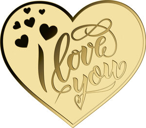 Monnaie I LOVE YOU 1/1000 Oz Medaille Or (PRÉCOMMANDE)