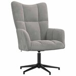 vidaXL Chaise de relaxation Gris clair Velours