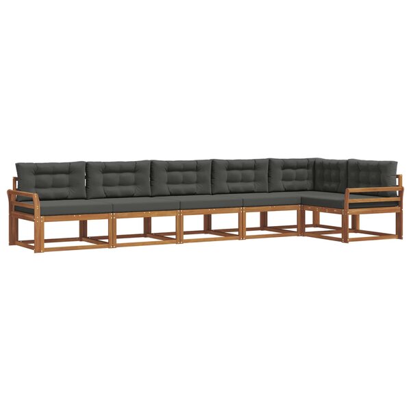 vidaXL Ensemble de canapés d'extérieur 6 pc Naturel et Anthracite