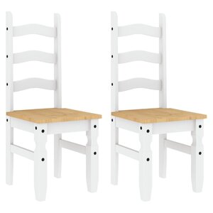 vidaXL Chaises à manger lot de 2 Corona blanc bois massif de pin