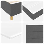 vidaXL Lit à ressorts avec matelas Gris foncé 140 x 190 cm tissu