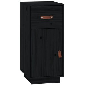 vidaXL Buffet Noir 34x40x75 cm Bois massif de pin