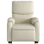 vidaXL Fauteuil inclinable Crème Similicuir