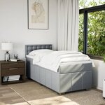 vidaXL Sommier à lattes de lit et matelas Gris clair 90x190 cm Tissu