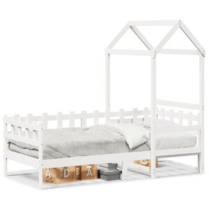 vidaXL Lit de jour avec toit sans matelas blanc 80x200 cm bois massif