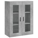 vidaXL Buffet haut Gris béton 69 5x34x180 cm Bois d'ingénierie