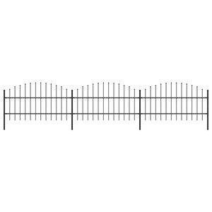 vidaXL Clôture de jardin à dessus en lance Acier (0 75-1)x5 1 m Noir