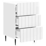 vidaXL Cabinet de chevet avec tiroir Blanc brillant 43 x 41 x 68 cm