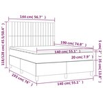 vidaXL Sommier à lattes de lit avec matelas Gris foncé 140x190cm Tissu