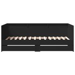 vidaXL Lit de jour avec tiroirs sans matelas noir 100x200 cm