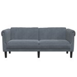 vidaXL Canapé à 2 places gris foncé velours