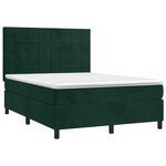 vidaXL Sommier à lattes de lit et matelas Vert foncé 140x190cm Velours