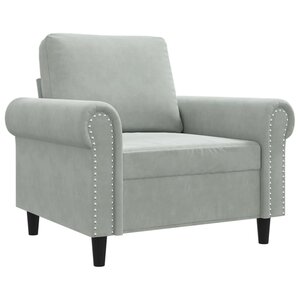 vidaXL Fauteuil Gris clair 60 cm Velours