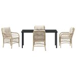 vidaXL Ensemble de salle à manger pour jardin 5 Pièces Beige polyrotin