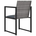 vidaXL Salon de jardin 7 Pièces avec coussins Résine tressée Gris
