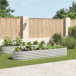 vidaXL Lit surélevé de jardin 320x80x44 cm Acier galvanisé Argenté